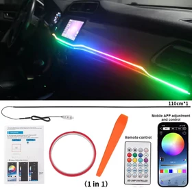 Led Strip Lampu Ambience RGB Dashboard USB Remote Led Lamp Dekorasi Interior Mobil Kolong Suara