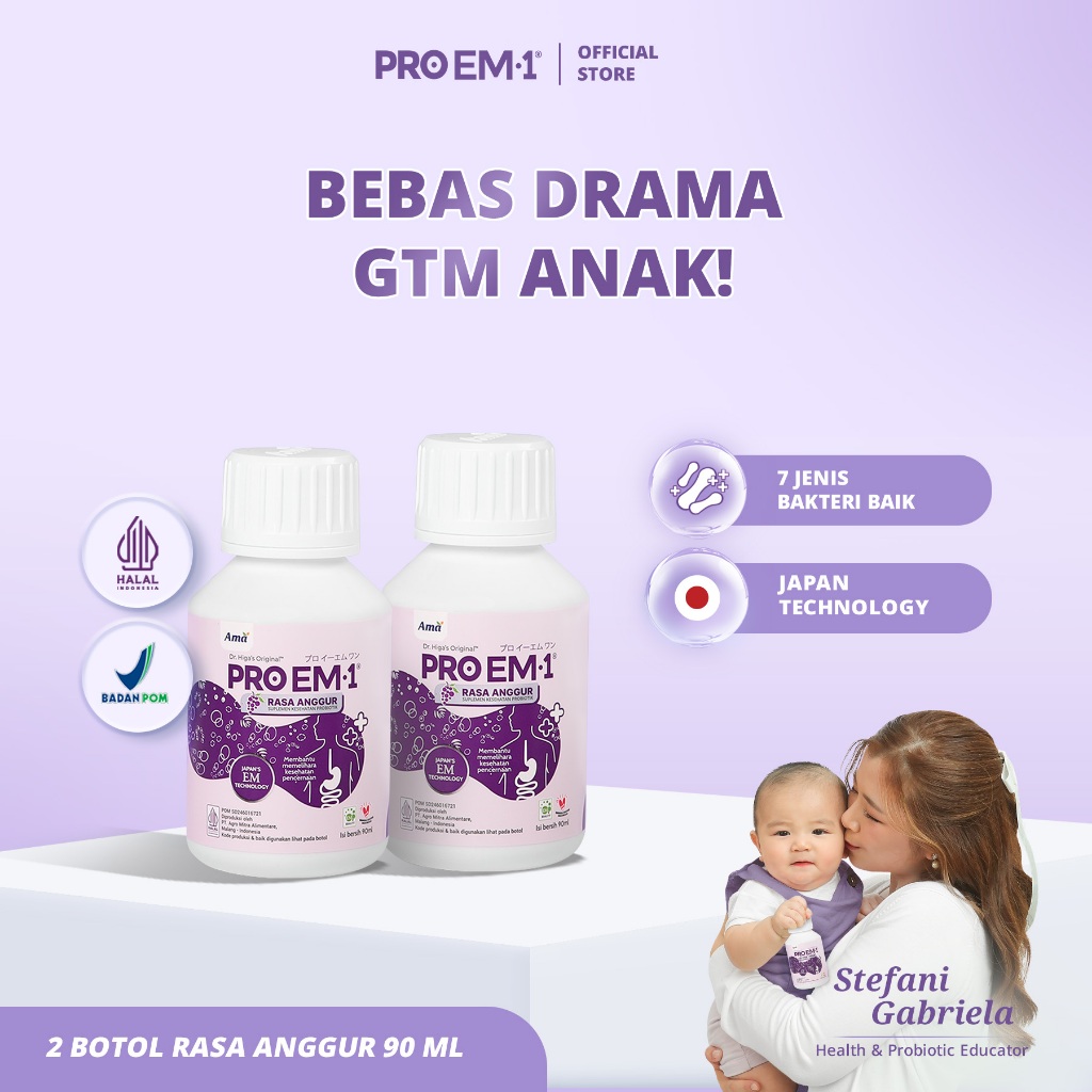 Jual PRO EM1 Paket 2 Botol Rasa Anggur 90ml | Suplemen Probiotik | Anak ...