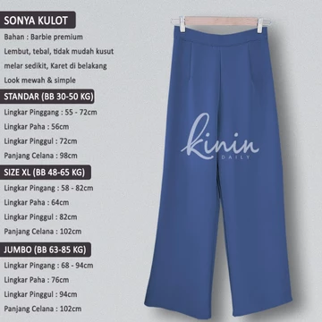 Sonya Kulot By Kinin Daily Celana Kerja Model Slimfit Bahan Tebal Premium
