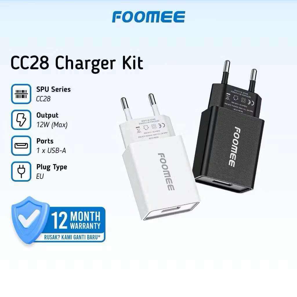 Jual Foomee CC28-M / CC28-C / CC28-L Travel Charger 2.4A Micro/Type-C ...