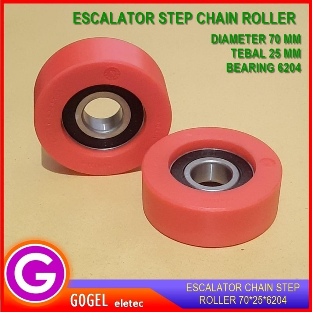 Jual Escalator step chain roller 70 25 6204 roller chain step roller ...