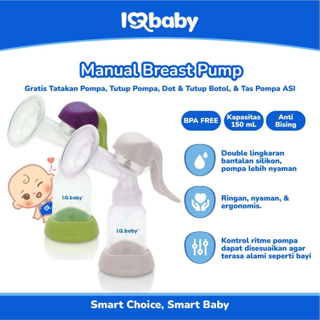 Jual I.Q. BABY Pompa ASI Manual - Manual Breast Pump | Breast Pump ...