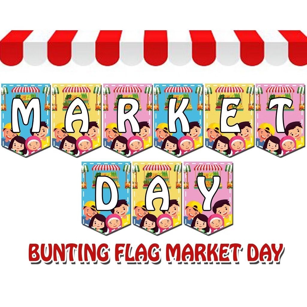Jual Banner segilima tulisan market day hiasan dekorasi pesta pasar ...