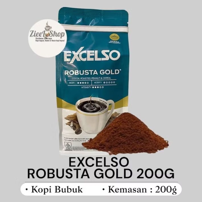 Jual Coffee ground Excelso Robusta Gold 200g| Kopi Bubuk Excelso ...