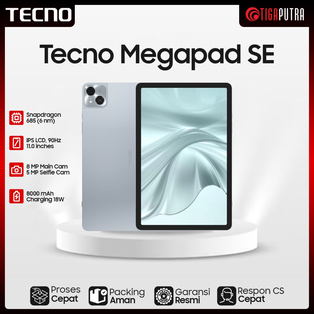 Jual Tecno Megapad SE (Ram 4/8GB, Rom 128/256GB, Qualcomm SM6225 ...
