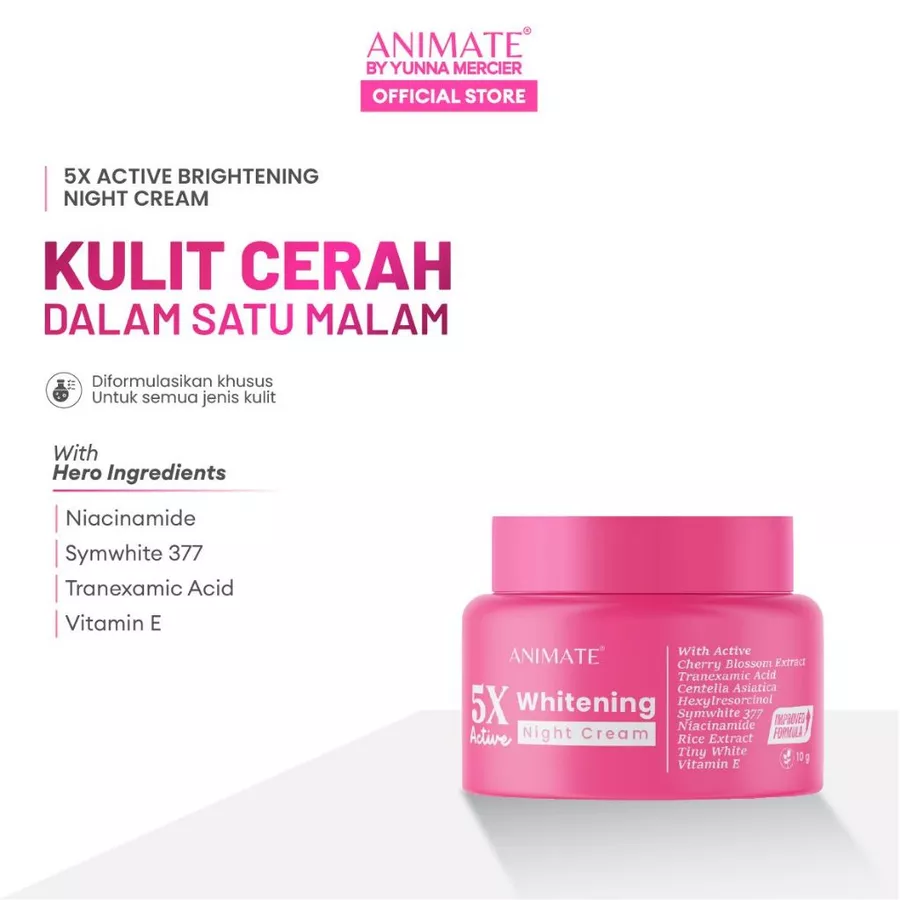 Animate 5X Active Whitening Night Cream 30g