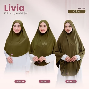 Arafa Hijab Khimar Livia Bergo Instan Jersey Premium Kerudung Syari Lebaran Jilbab Non Pet 2026