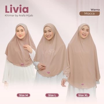 Arafa Hijab Khimar Livia Bergo Instan Jersey Premium Kerudung Syari Lebaran Jilbab Non Pet 2026