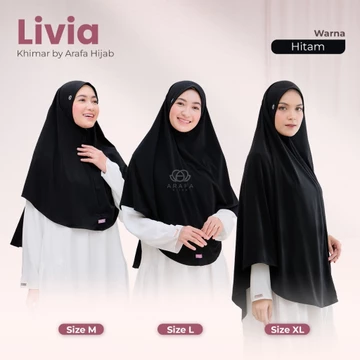 Arafa Hijab Khimar Livia Bergo Instan Jersey Premium Kerudung Syari Lebaran Jilbab Non Pet 2026