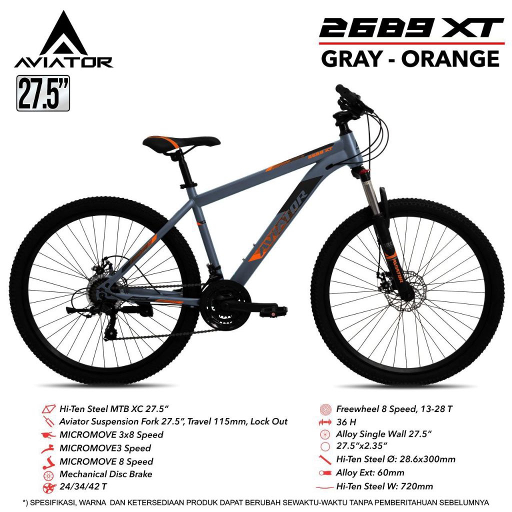 SEPEDA GUNUNG MTB 27.5 INCH AVIATOR 2689 XT