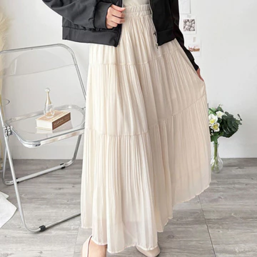 Fatayana Rok Korean Style Bangkok Susun Plisket Premium Wanita Maxi Skirt Flowy Mayung Rimple