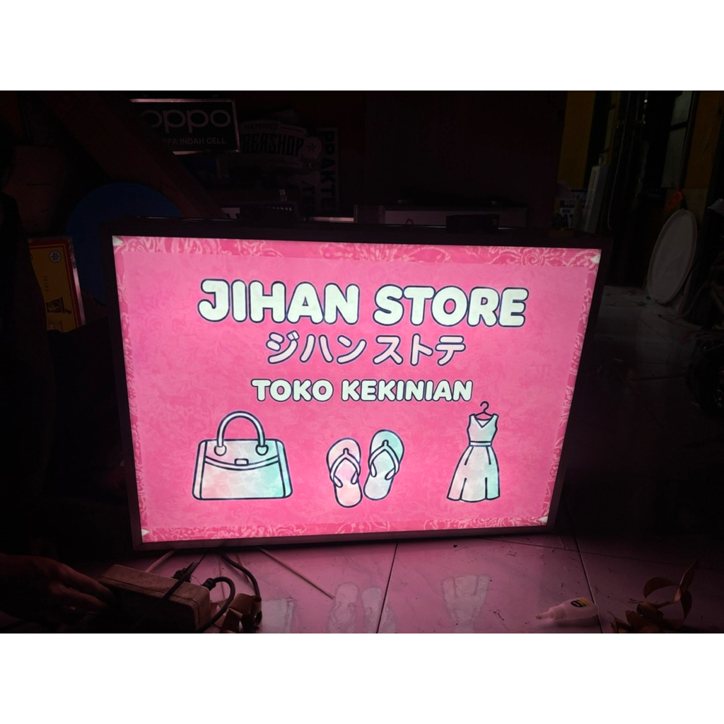 Jual Neon box akrilik ukuran 80x60 bisa custom desain sesuai keinginan ...