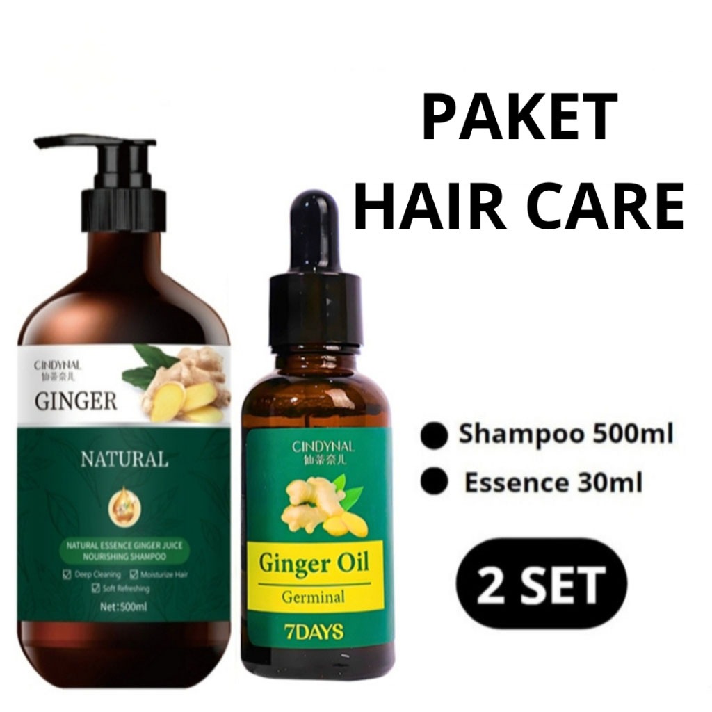 PAKET BUNDLE SHAMPOO JAHE CINDYNAL 500ml + GINGER ESSENCE 30ml