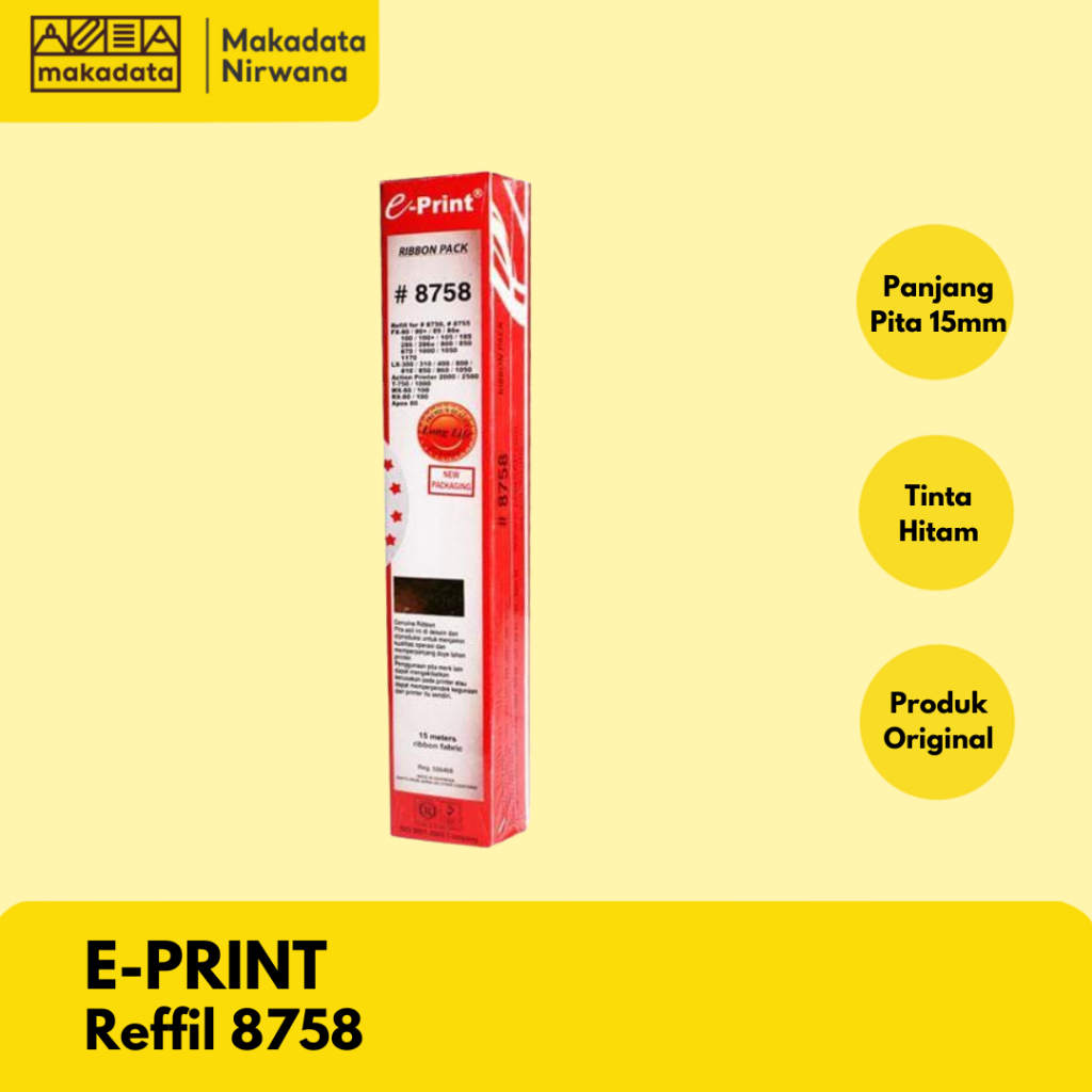 Jual E-PRINT PITA PRINTER RIBBON PACK REFILL 8758 (1 PCS) | Shopee ...