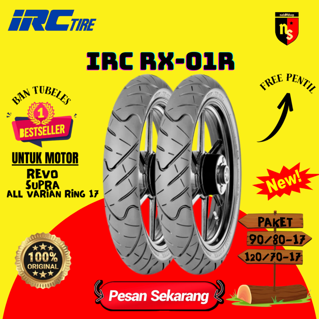 Jual Paket Ban IRC RX 01 90/80-17 Dan 120/70-17 Tubeless Ring 17 Motor ...