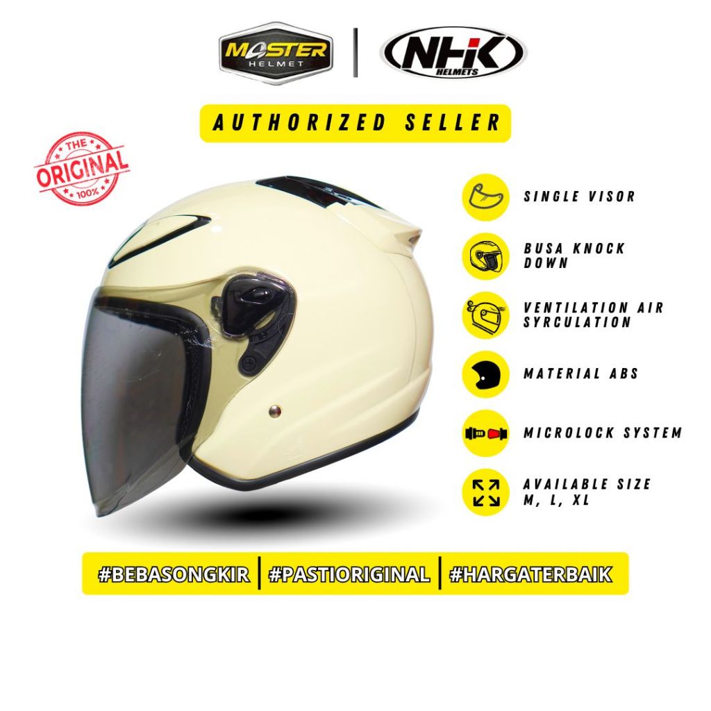 Jual NHK R6 Solid Red Doff Merah Doff - Helm Half Face Polos R-6 R 6 ...