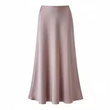 Rok Satin STZ 90CM Satin Long Skirt Rok Satin Panjang S Sampai 3XL