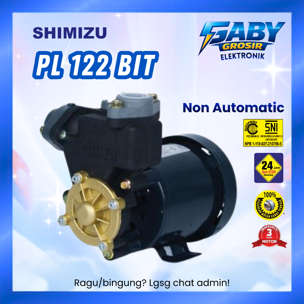 Jual SHIMIZU POMPA AIR PL 122 BIT 125 WATT 9 METER SUMUR DANGKAL ...