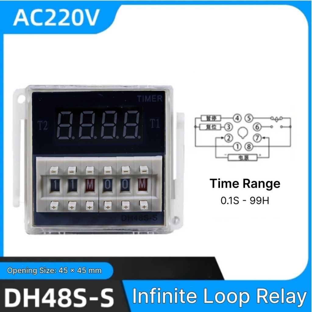 Jual MFRI Programmable Digital Timer Switch Relay 220V - DH48S-S Time ...
