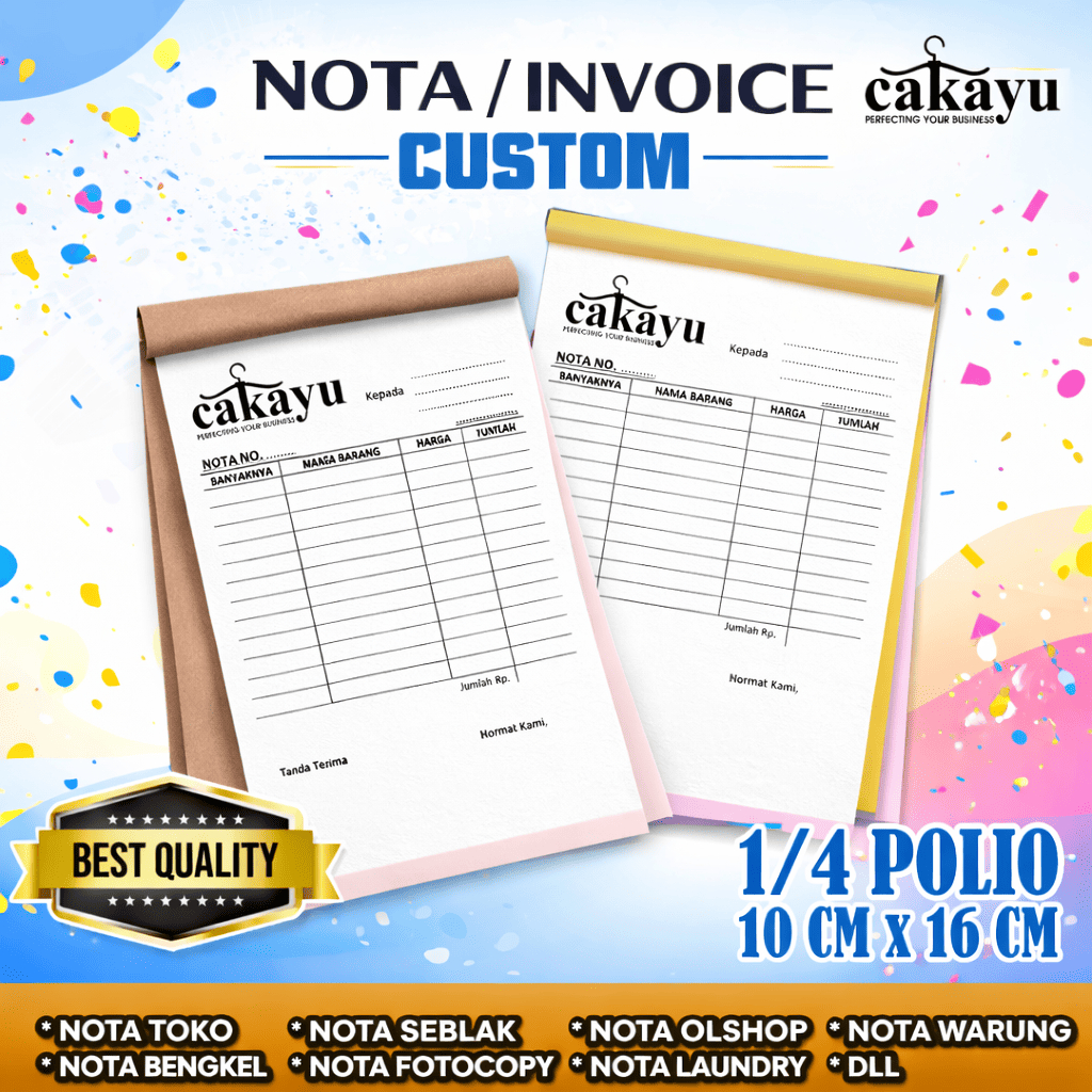 Jual nota custom 1ply | 2 ply | 3 ply | Nota, Invoice, faktur custom ...