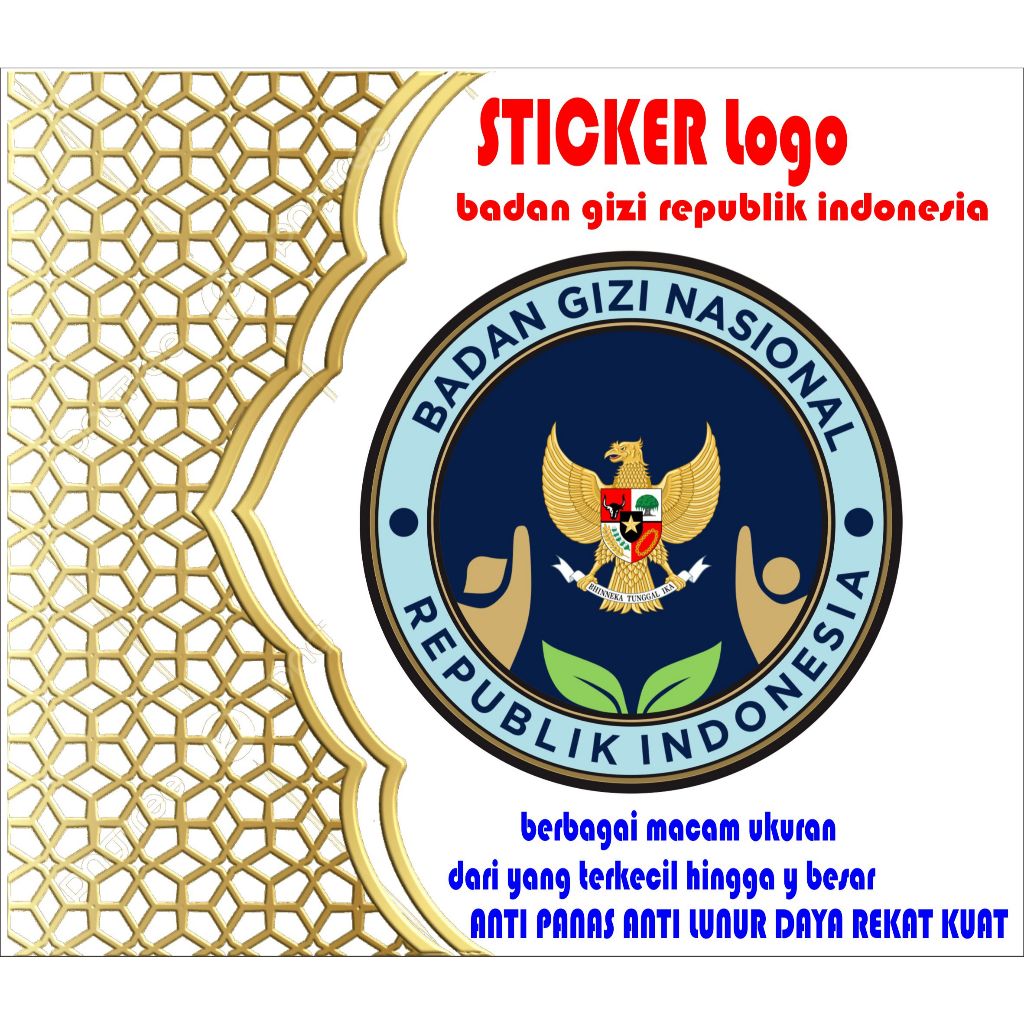 Jual Sticker Logo BGN / Sticker Badan Gizi Nasional / Sticker SPPG ...