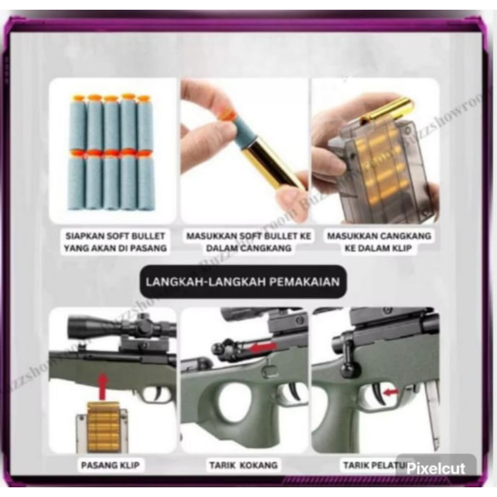 Jual Mainan Anak GUN SHELL THROWING Mainan Tembakan Soft Bullet ...