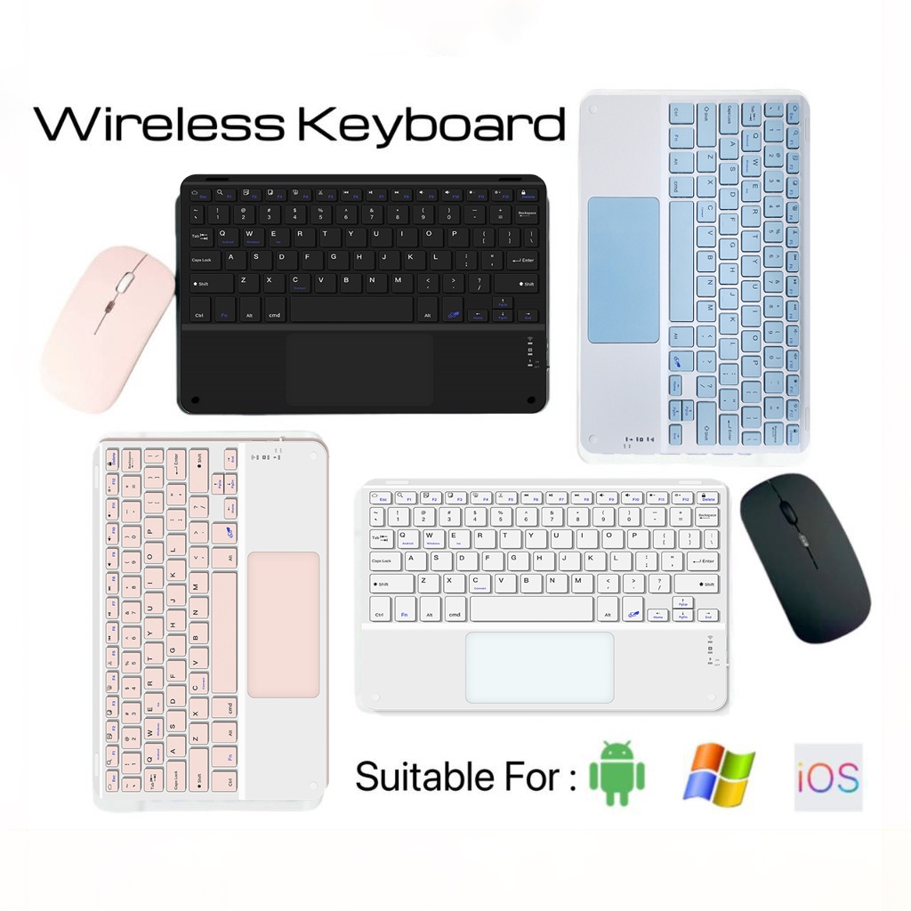 Jual Wireless Bluetooth Keyboard 10 Inch Portable Touch Keyboard ...