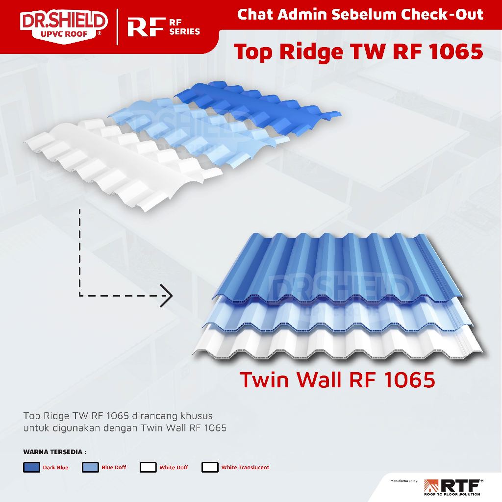 Jual Atap UPVC DR.SHIELD - Top Ridge TW RF 1065 Aksesoris tipe bulat ...