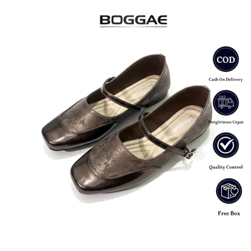 Sepatu Flatshoes Wanita Aesthetic Nyaman Model Tali Gesver Shimmer