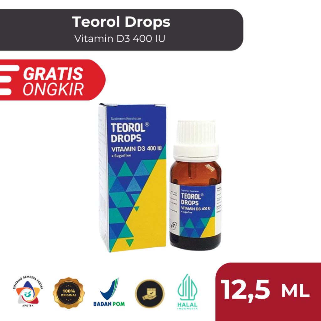 Jual Teorol Drops Isi 12.5 Ml Botol/ Vitamin D3 400 IU | Shopee Indonesia