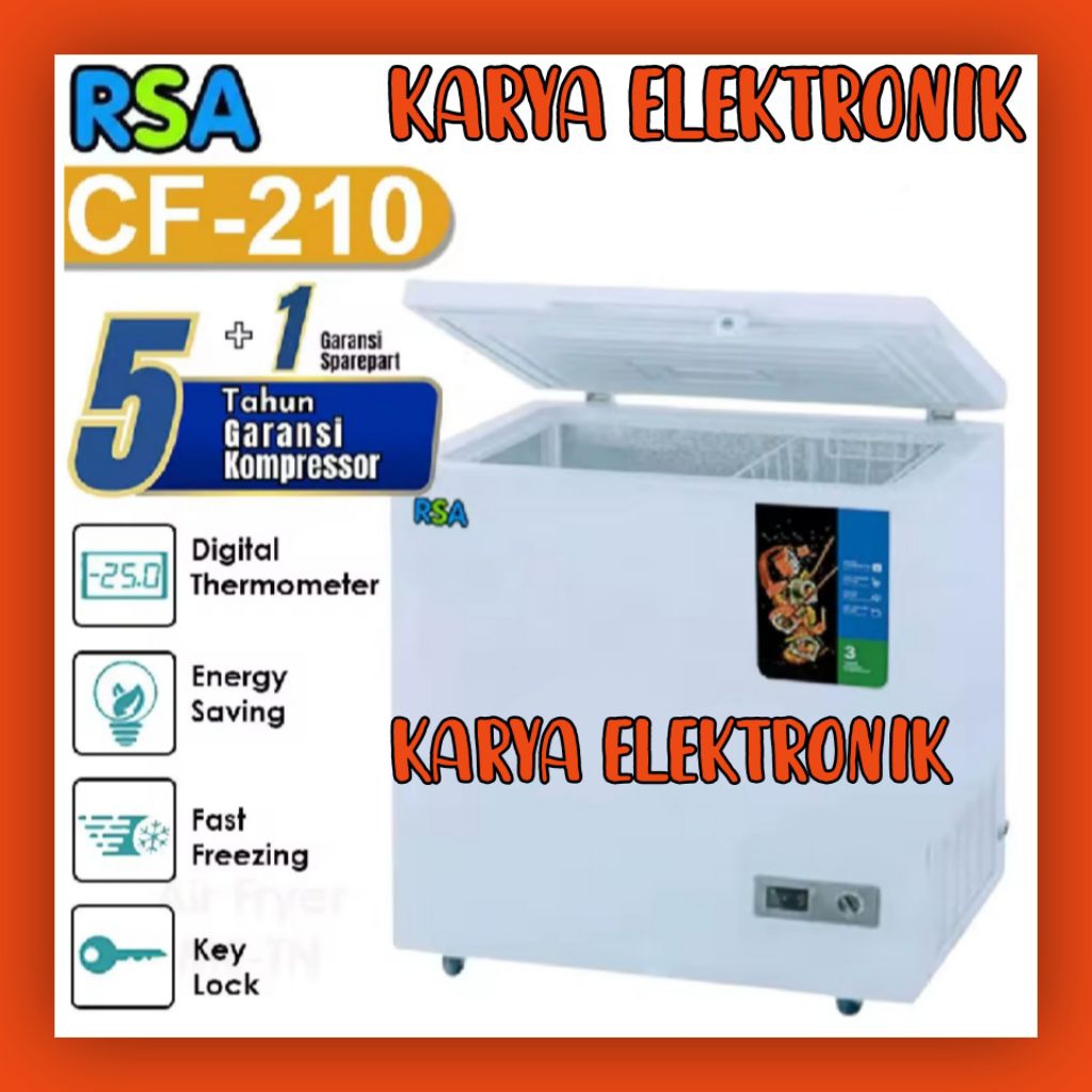 Jual CHEST FREEZER RSA 200 LITER CF-210 GARANSI 5 TAHUN | Shopee Indonesia