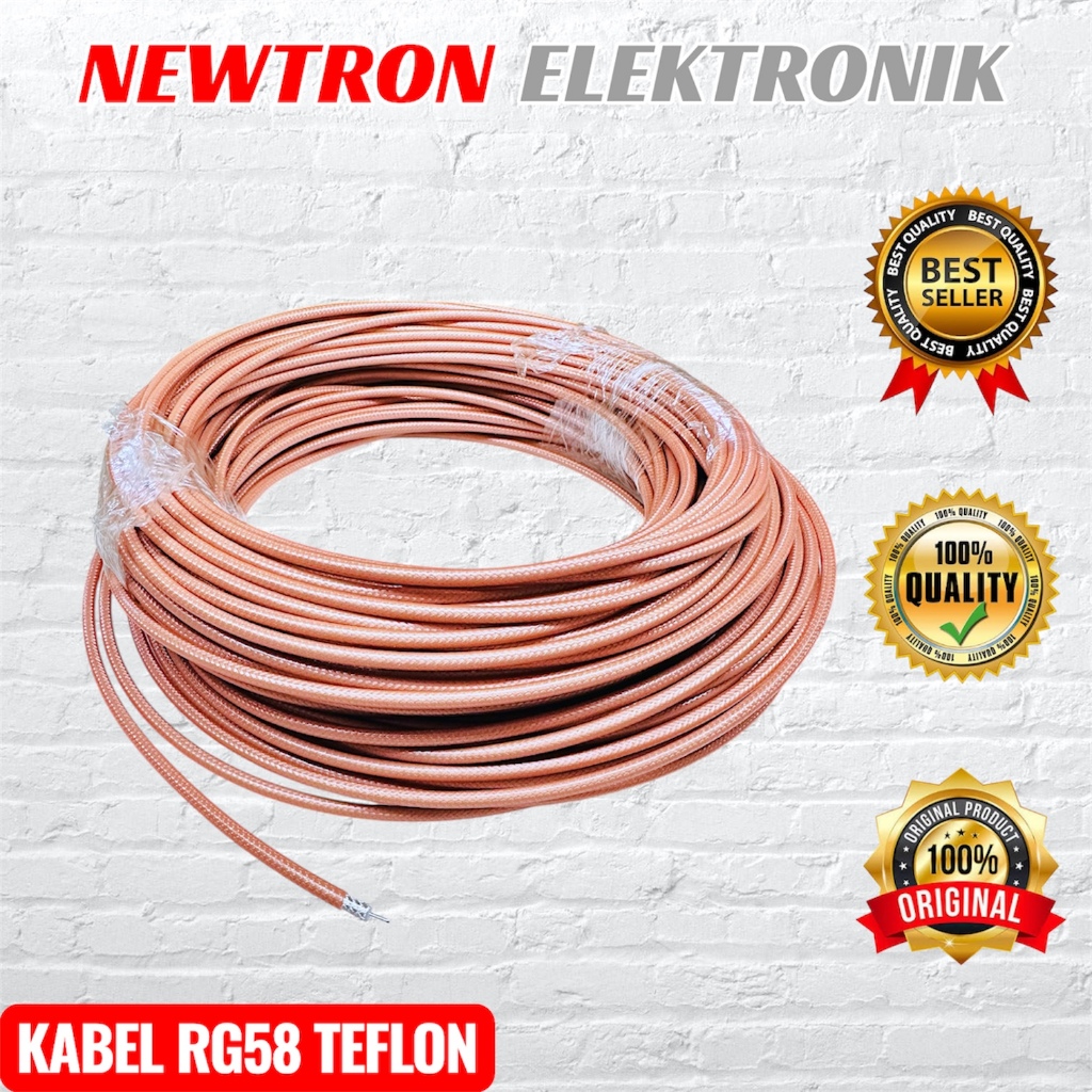 Jual Kabel RG58 Teflon Inner Perak Tunggal 50 Ohm RG-58 Untuk Antena ...