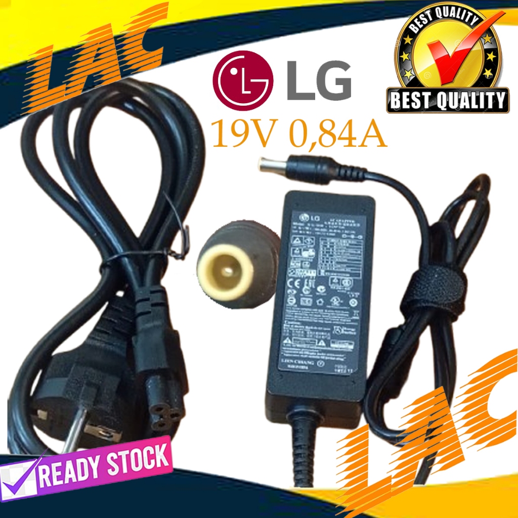 Jual Adapter Led monitor 19v 0,84a Dc 6.5x4.4mm pin for LG Adaptor LG ...