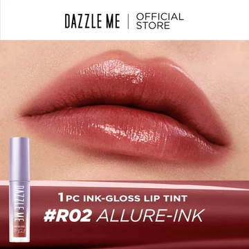 DAZZLE ME Ink Gloss Lip Tint Lip Gloss Tahan Lama Glossy Dan Plumpy Finish Waterproof Stained