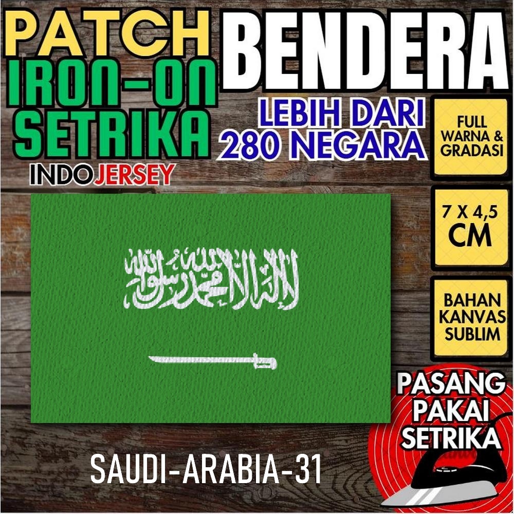 Jual Indojersey Patch Bendera ARAB SAUDI ARABIA Iron-On Kanvas ...