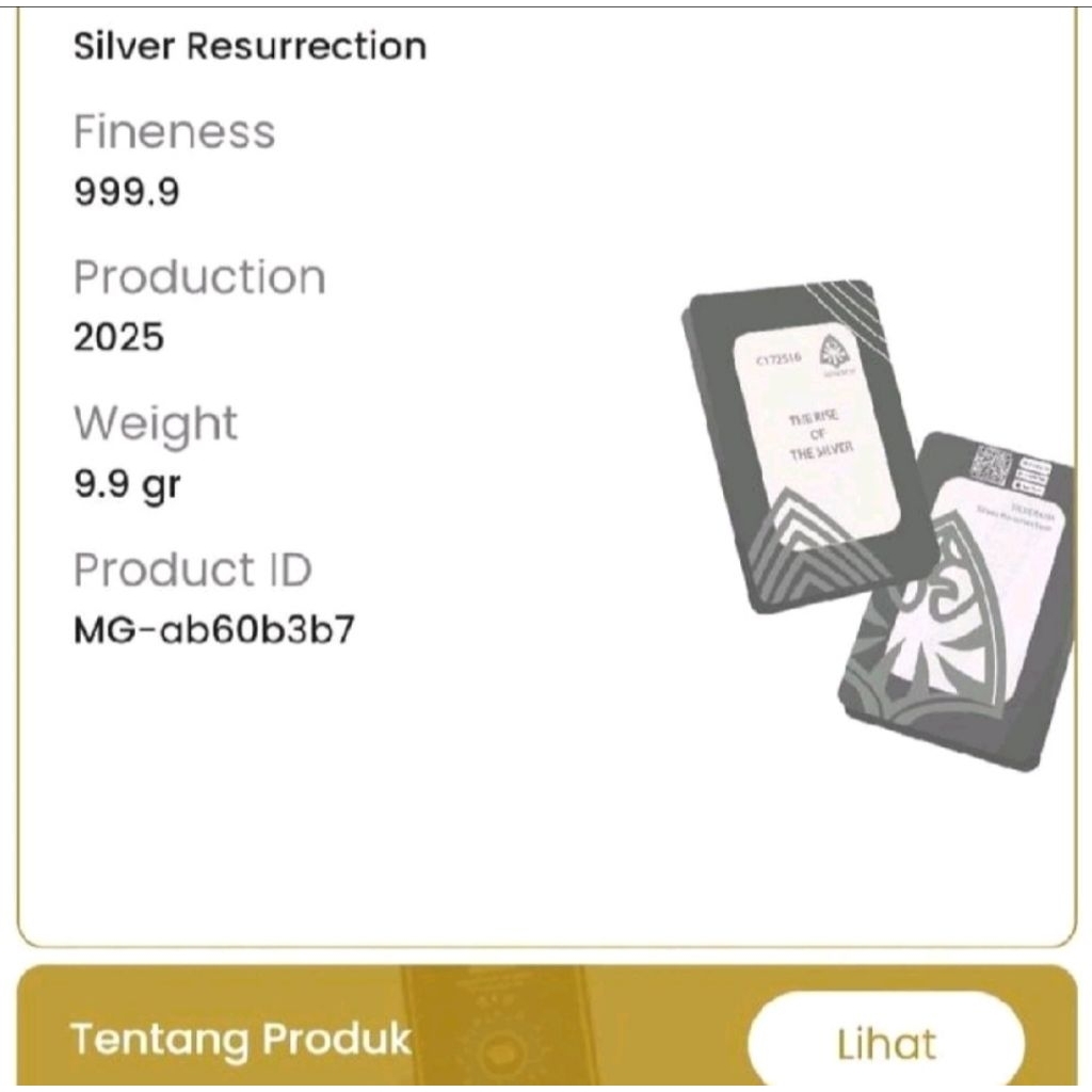 Jual LM Silverium Bullion 3,3 Gram dan 9.9 Gram (Free Logam Mulia 0,001 ...
