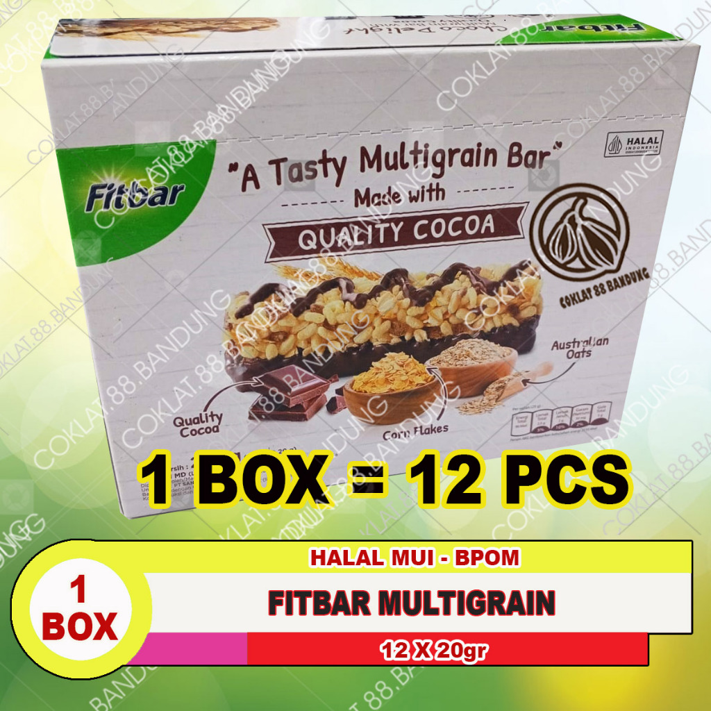 Jual Fitbar 1 Box Isi 12 X 20gr Snack Sehat Multigrain Oat Gandum ...