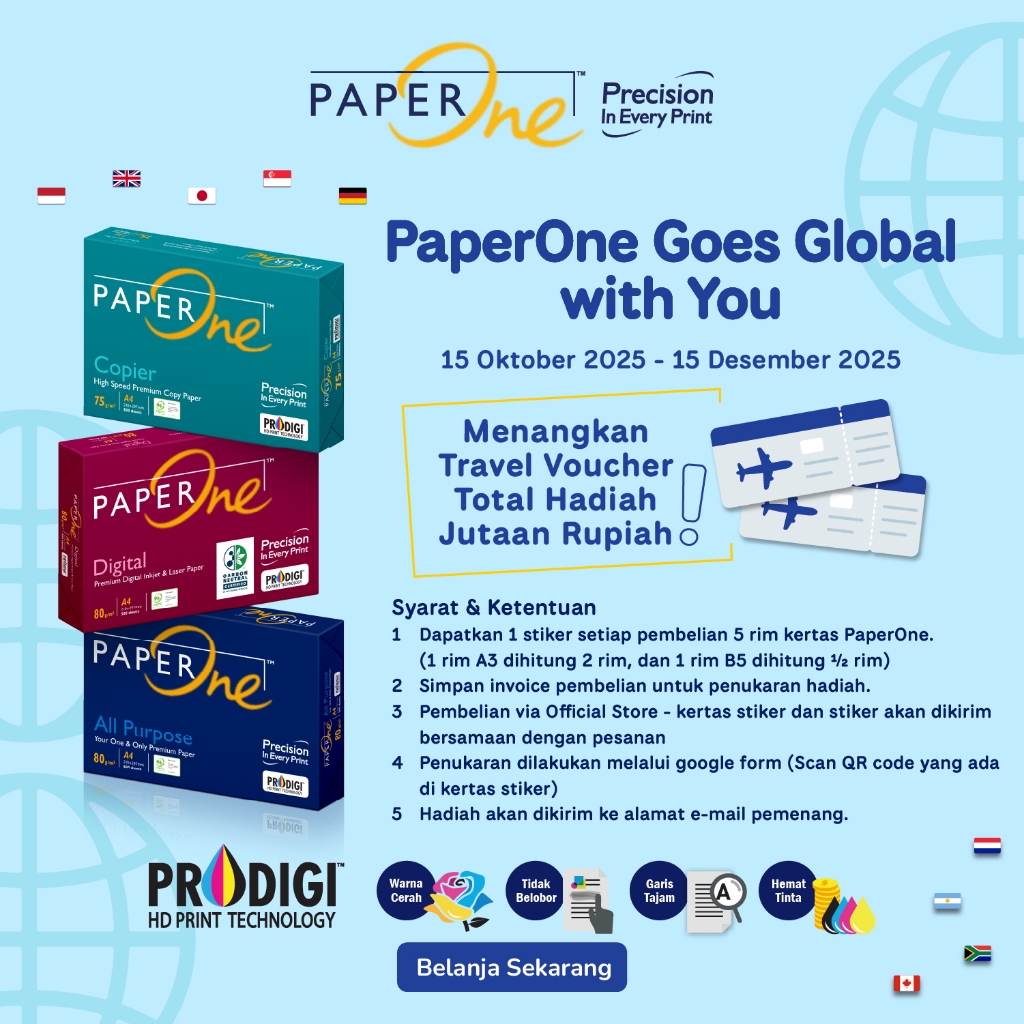 PaperOne Kertas 80gr All Purpose 1 Rim (500 lembar) Kertas HVS Kertas Fotocopy FS (7)