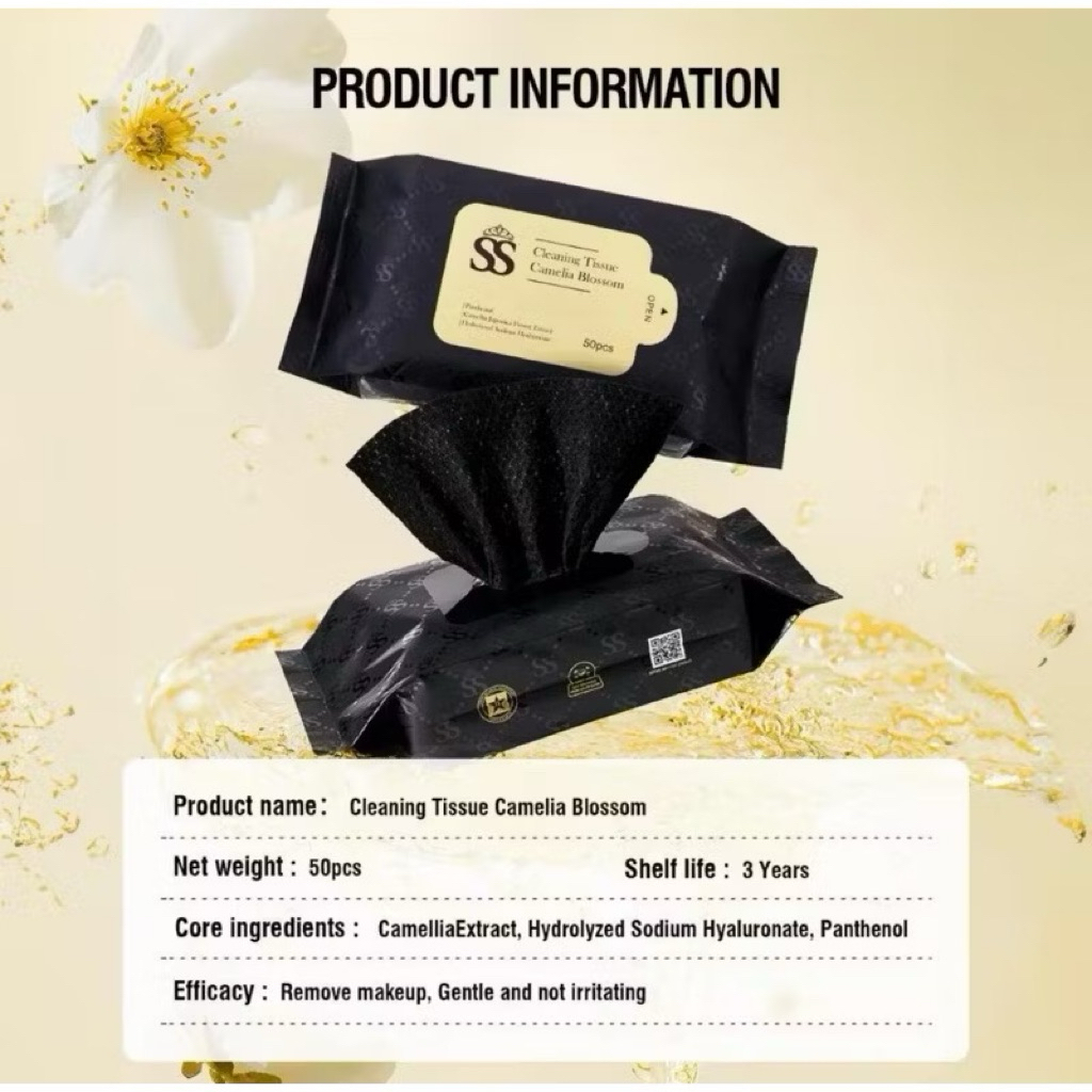 SS CLEANING TISSUE CAMELIA BLOSSOM TISUE MAKE UP 50pcs
