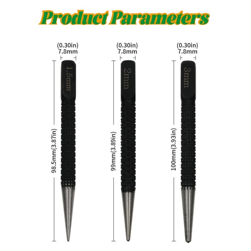 Jual 3PCS/Set Center Punch Automatic Center Punch Penanda Titik Bor ...
