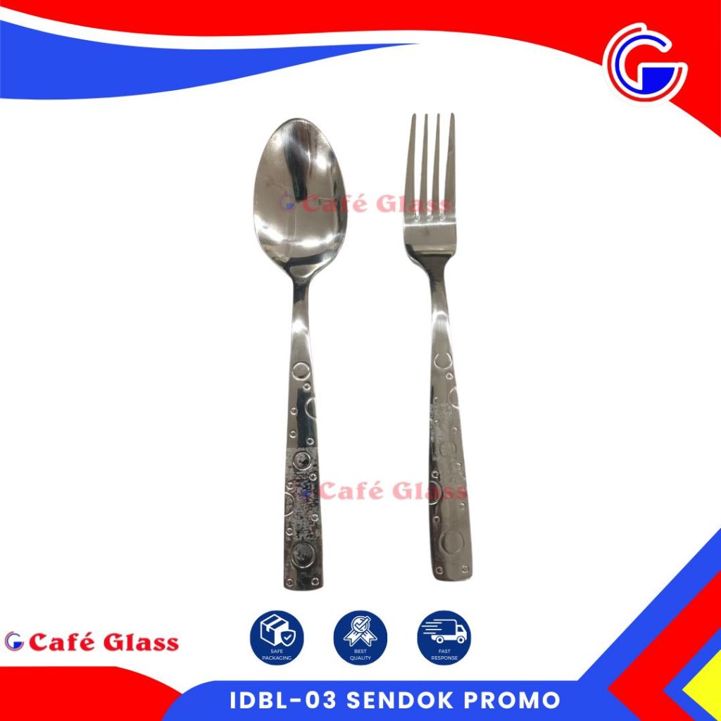 Sendok Makan Kedaung Set / Garpu Makan Stainless Set / Sendok Garpu Set Motif Gelembung