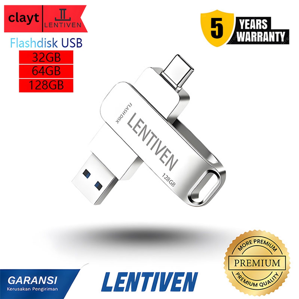 Jual CLAYT LENTIVEN Flashdisk OTG Type C USB 3 IN 1 Storage Disk Data ...