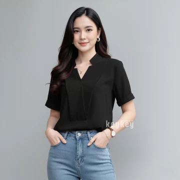 REBECCA Blouse Wanita Simple Elegan Moscrepe Atasan Blouse Simple Casual Formal Fit To L
