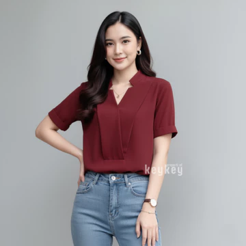 REBECCA Blouse Wanita Simple Elegan Moscrepe Atasan Blouse Simple Casual Formal Fit To L