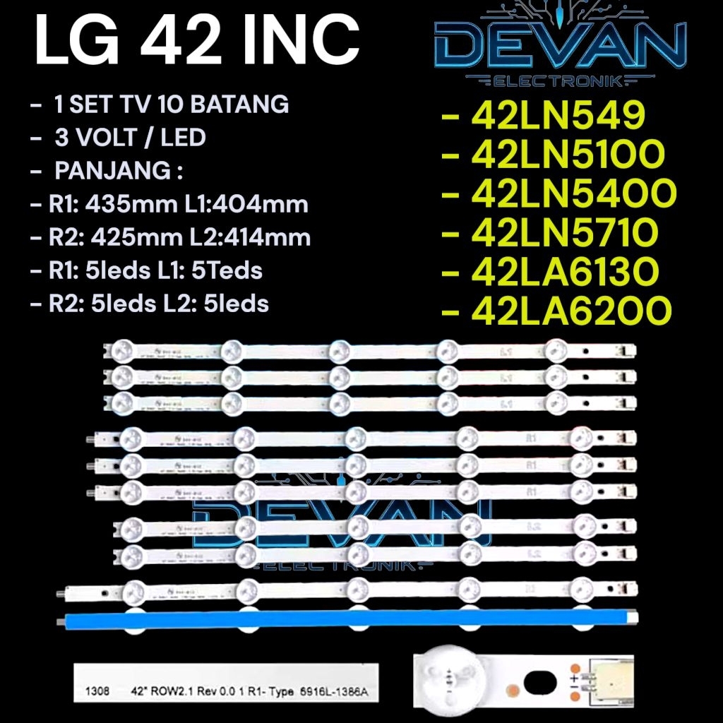 Jual BACKLIGHT TV LED LG 42LN5100 42LN549 42LN5400 42LN5710 42LA6130 ...