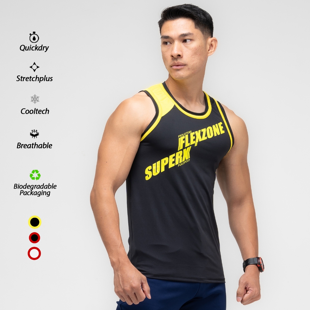 Jual Flexzone Tanktop Sports Gym Basket Running Dryfit Super X series ...