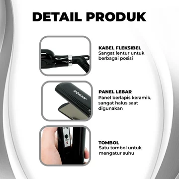 Sonar SN 852 Catokan Pelurus Rambut Ceramic Protector Fashionable New Upgrade