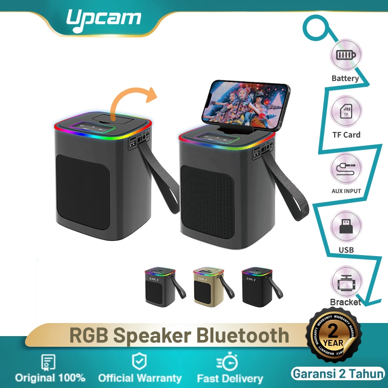Jual Speaker Bluetooth Portable Holder HP RGB Lampu LED Full Bass 10W ...