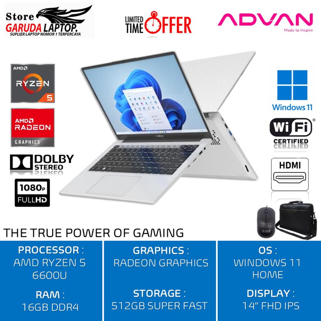 Jual ADVAN WORKPLUS R5 14 AMD RYZEN 5 6600H DDR5 16GB 1TB SSD RADEON ...