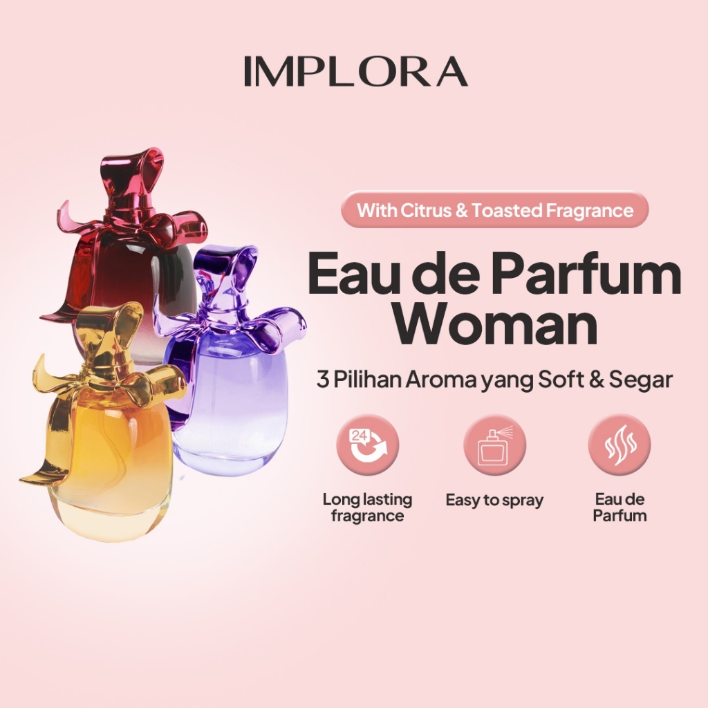 Jual IMPLORA Pita Eau De Parfume Woman 100mL || Pink Ribbon || Luxury ...